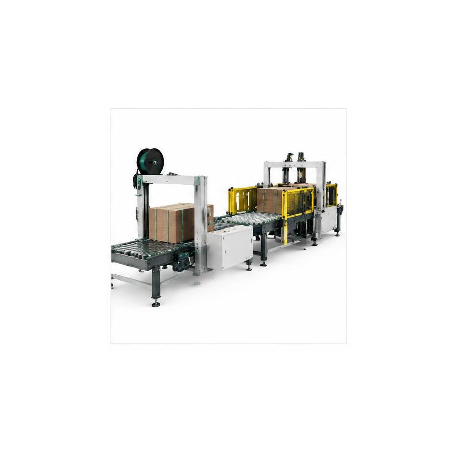 TP-CIL TransCorrLiner inline strapping & squaring system from the corrugated strapping machines range